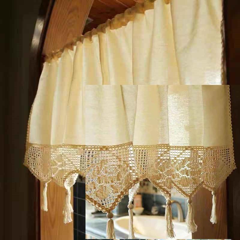 Retro Style Beige Cotton&Linen Rose Crochet LaceTassel Coffee Curtain Multi-Ffunction Decorative Short Curtain, As pic
Retro Style Beige Cotton&Linen Rose Crochet LaceTassel Coffee Curtain Multi-Ffunction Decorative Short Curtain, As pic
