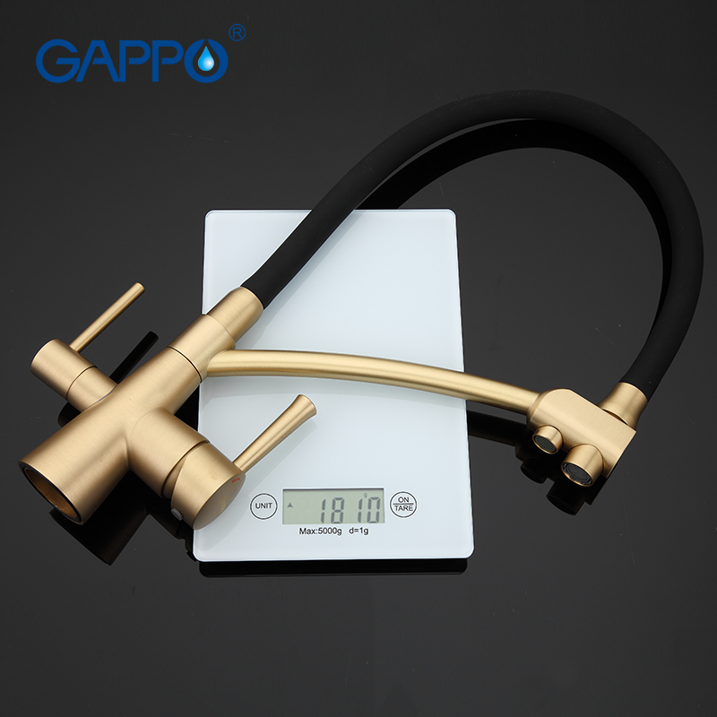 GAPPO G43981 kitchen faucet gold kitchen Mixer tap with filtered water tap Brass faucet mixer water crane torneira para cozinha T200810