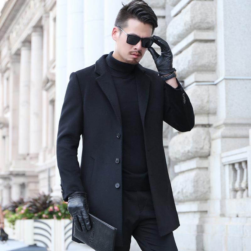 Manufacturers selling new winter men long wool coat middle-aged men leisure woolen cloth coat surface, Black
Manufacturers selling new winter men long wool coat middle-aged men leisure woolen cloth coat surface, Black