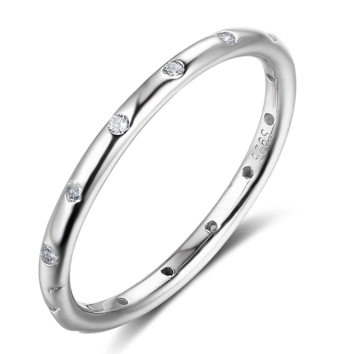 High Quality Engagement Wedding CZ Band Ring 100% Real Pure 925 Sterling Silver For Women Gift
High Quality Engagement Wedding CZ Band Ring 100% Real Pure 925 Sterling Silver For Women Gift
