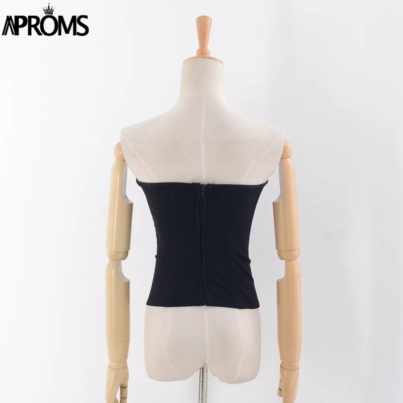 Aproms Black Strapless Slim Fit Tank Tops Elegant Party Off Shoulder Crop Top Christmas Cool Girls Streetwear Back Zipper Basic Y200326, White
Aproms Black Strapless Slim Fit Tank Tops Elegant Party Off Shoulder Crop Top Christmas Cool Girls Streetwear Back Zipper Basic Y200326, White