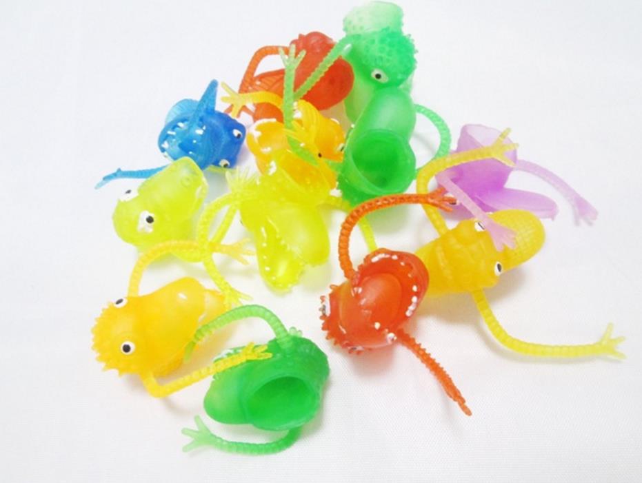 Dinosaur Finger Puppets Animal Bulk Soft Rubber Dino Head Stroy Toys Pinata Stuffer Party Favors Christmas Stocking Filler Gifts