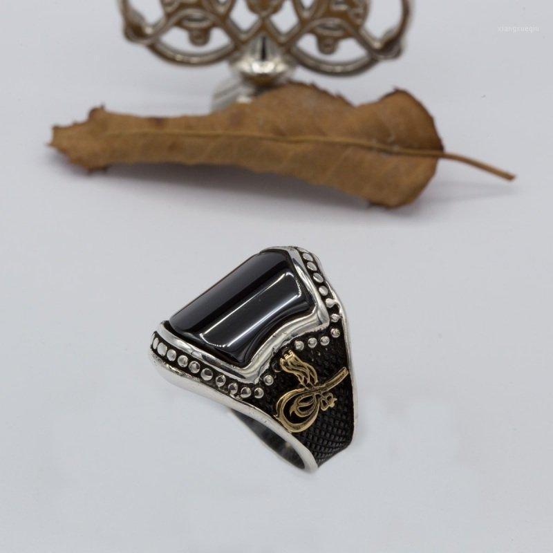 Cluster Rings 925 Sterling Black Onyx Stone Moon Star Patterned Silver Ring Fashion Turkish Premium Quality Handmade Jawelery, Golden;silver
Cluster Rings 925 Sterling Black Onyx Stone Moon Star Patterned Silver Ring Fashion Turkish Premium Quality Handmade Jawelery, Golden;silver
