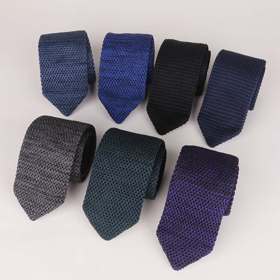 Men Ties Knit Tie 6Cm Pointed New Fashion Business Casual Wear With Wool Neckti…