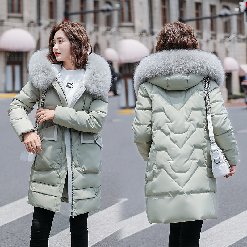 winter Long parkas jackets coat Winter women Casual thicken warm parkas coat winter female fur collar padding coats M-3XL 201201