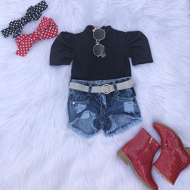1-6Y Summer Girls Clothes Sets Half Puff Sleeve Pullover Solid Knit T Shirts Tops Denim Shorts 2pcs1, Black
1-6Y Summer Girls Clothes Sets Half Puff Sleeve Pullover Solid Knit T Shirts Tops Denim Shorts 2pcs1, Black