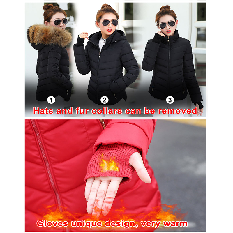 Winter Jacket women Faux Fur Womens Parkas Thicken Outerwear solid hooded Coats Short Female Slim Cotton padded basic tops 200928