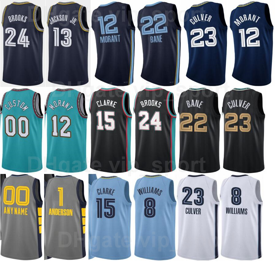 75th Anniversary Basketball Print Jarrett Culver Jersey 23 Desmond Bane 22 Jaren Jackson Jr 13 DeAnthony Melton 0 Kyle Anderson 1 Ja Morant 12 Man Woman Youth Sports, 75th blue