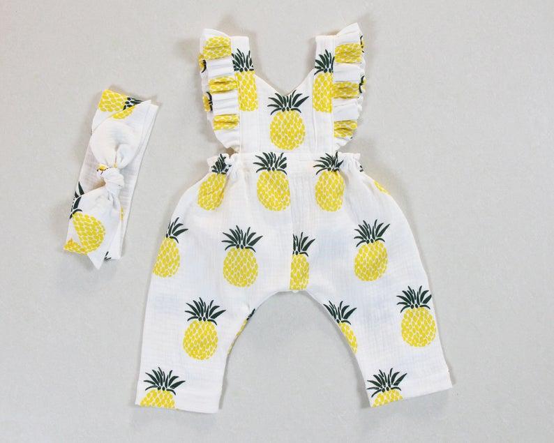 2021 Baby Summer Clothing Newborn Baby Girl Boy Pineapple Romper Ruffle Sleeve Yellow Jumpsuit Headband Holiday Outfit Set 0-24M, White
2021 Baby Summer Clothing Newborn Baby Girl Boy Pineapple Romper Ruffle Sleeve Yellow Jumpsuit Headband Holiday Outfit Set 0-24M, White