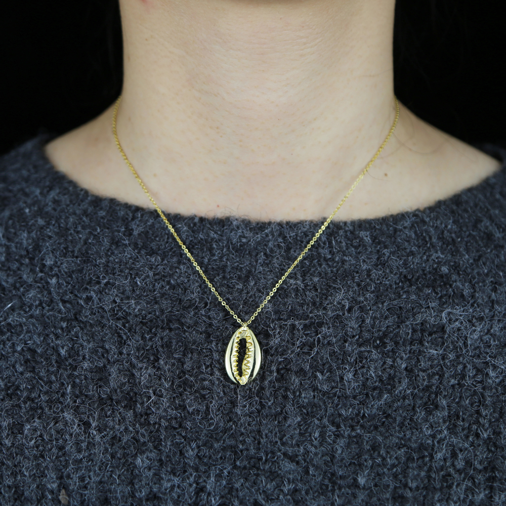 Gold Color Plated Summer Beach Sea Shell Pendant Wholesale Cheap Necklace Jewelry 2021 Valentine's Day Gift For Lover Girlfriend