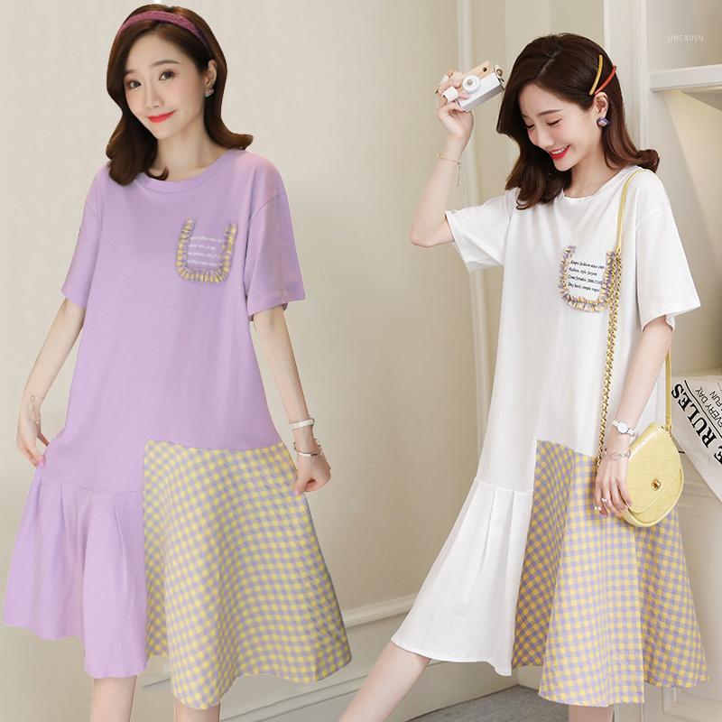 2825# Maternity Clothes Summer Patchwork Cotton Short Sleeve Loose Stylish T-shirt Dress for Pregnant Women Mom Dress1, Purple
2825# Maternity Clothes Summer Patchwork Cotton Short Sleeve Loose Stylish T-shirt Dress for Pregnant Women Mom Dress1, Purple