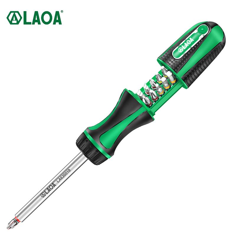 LAOA Ratchet Screwdriver Slotted Torx Hex 10 Bits in Handle Magnetic Tip Interchangeable Bits Repair Set
LAOA Ratchet Screwdriver Slotted Torx Hex 10 Bits in Handle Magnetic Tip Interchangeable Bits Repair Set