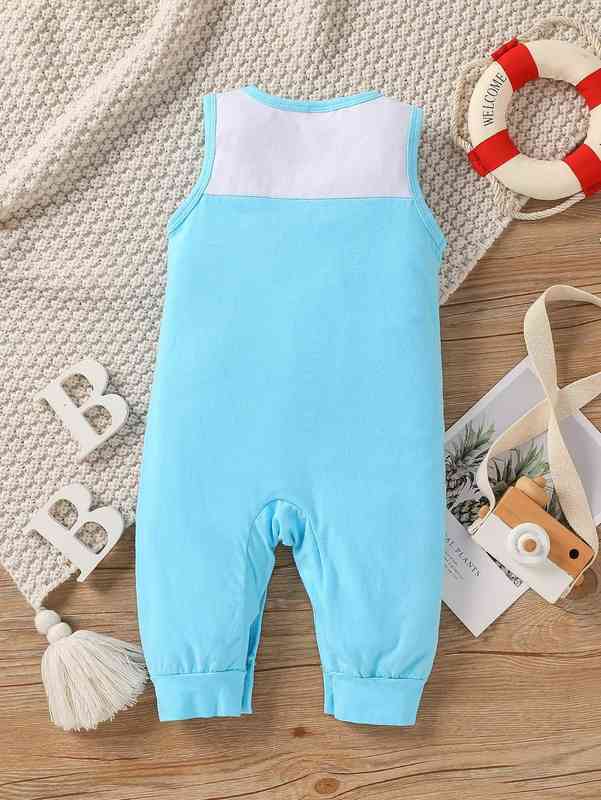 Baby Colorblock Cartoon Graphic Jumpsuit SHE