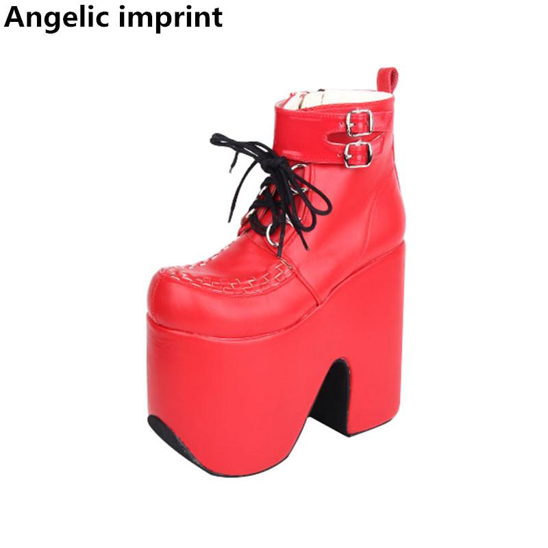 Angelic imprint mori girl Women motorcycle punk shoes lady high heels lolita ankle boots woman princess dress pumps 17cm 33-47, Black
Angelic imprint mori girl Women motorcycle punk shoes lady high heels lolita ankle boots woman princess dress pumps 17cm 33-47, Black