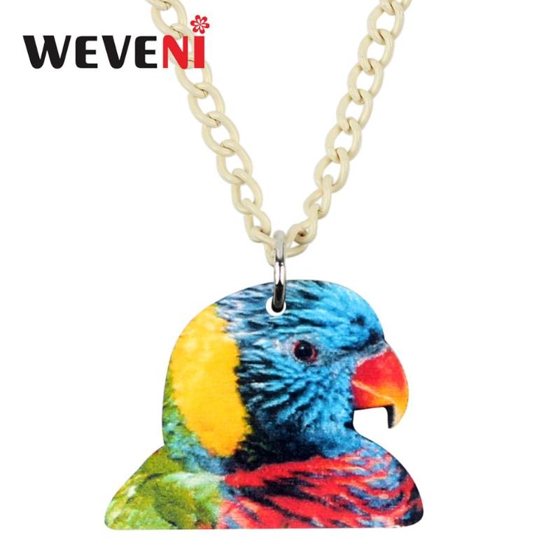 WEVENI Acrylic Colorful Rainbow Lorikeet Parrot Necklace Pendant Chain Choker Sweet Animal Jewelry For Women Girls Gift 2021 New
WEVENI Acrylic Colorful Rainbow Lorikeet Parrot Necklace Pendant Chain Choker Sweet Animal Jewelry For Women Girls Gift 2021 New