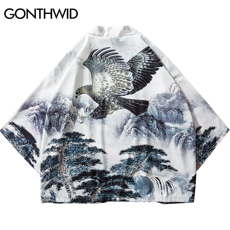 Japanese Style Eagle Mountain Pine Tree Print Kimono Cardigan Haori Jackets Streetwear Harajuku Casual Open Front Coat, Kg-1
Japanese Style Eagle Mountain Pine Tree Print Kimono Cardigan Haori Jackets Streetwear Harajuku Casual Open Front Coat, Kg-1