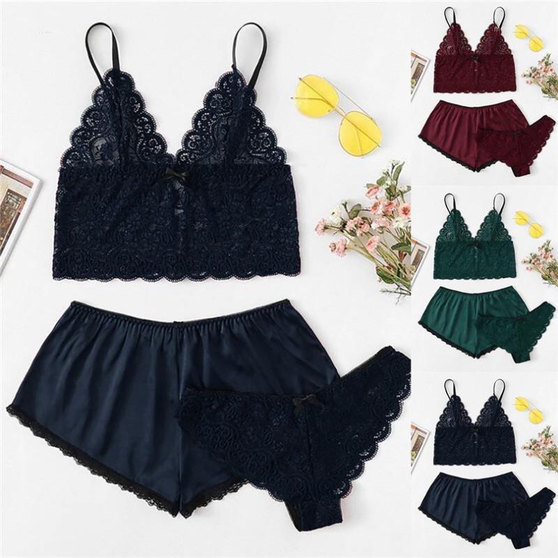 Women's Fashion lingerie set Silk Pajamas Sexy Satin Lingerie Lace Shorts Set Women Underwear Sleepwear S-XL micro bikini #4A281, Blue
Women's Fashion lingerie set Silk Pajamas Sexy Satin Lingerie Lace Shorts Set Women Underwear Sleepwear S-XL micro bikini #4A281, Blue
