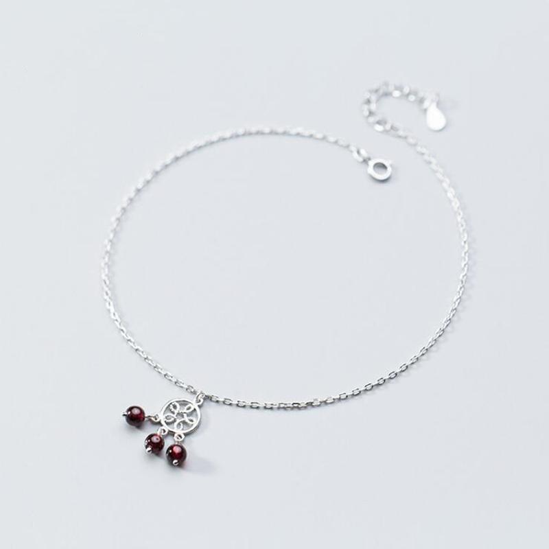 Charm Bracelets 100% Real 925 Sterling Silver Red Garnet Fringe Dreamcatcher Vintage Fashion Anklets For Women Girls Jewelry Gift S2353
Charm Bracelets 100% Real 925 Sterling Silver Red Garnet Fringe Dreamcatcher Vintage Fashion Anklets For Women Girls Jewelry Gift S2353