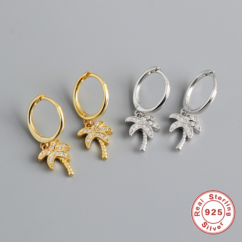 Februaryfrost Brand Fashion Women Coconut Palm Tree Earrings 925 Sterling Silver CZ Plant Pendant Stud Earrings Summer Holiday Hawaii Jewelr
Februaryfrost Brand Fashion Women Coconut Palm Tree Earrings 925 Sterling Silver CZ Plant Pendant Stud Earrings Summer Holiday Hawaii Jewelr