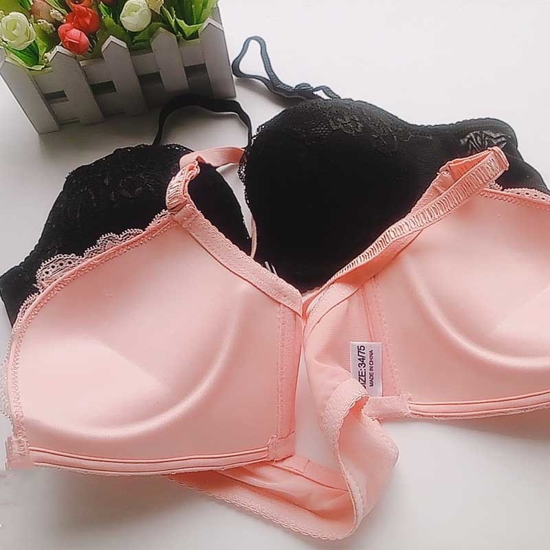 Logirlve Lace Floral Wireless Bras For Women Front Closure Sexy Lingerie Plus Size Bralette Comfort Adjusted Push Up Bra 201202