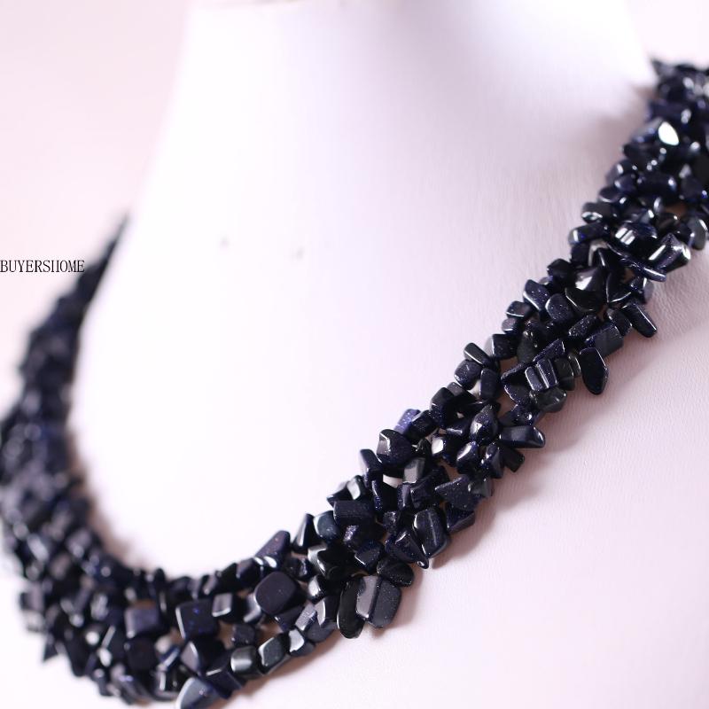 Chokers Chip Beads String Necklace Natural Stone Blue Sandstone For Women Jewelry Gift E057
Chokers Chip Beads String Necklace Natural Stone Blue Sandstone For Women Jewelry Gift E057
