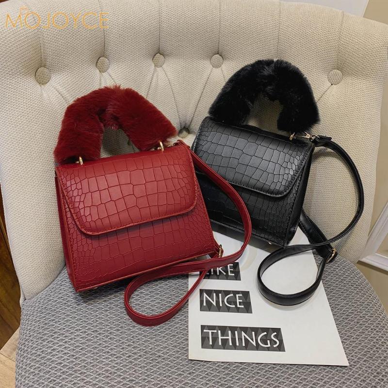 Plush Material Messenger Bag New Original Design Tote Female Student Alligator PU Shoulder Bags Simple Shopping Handbag, Black
Plush Material Messenger Bag New Original Design Tote Female Student Alligator PU Shoulder Bags Simple Shopping Handbag, Black