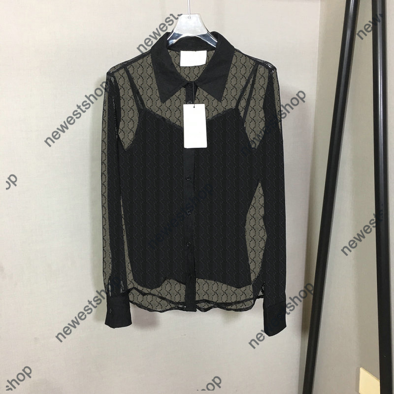 2022 Luxury designer womens shirts women Classic double Letter print shirts with suspenders Lady Mesh perspective shirt Party Banquet Girls Transparent, White
2022 Luxury designer womens shirts women Classic double Letter print shirts with suspenders Lady Mesh perspective shirt Party Banquet Girls Transparent, White