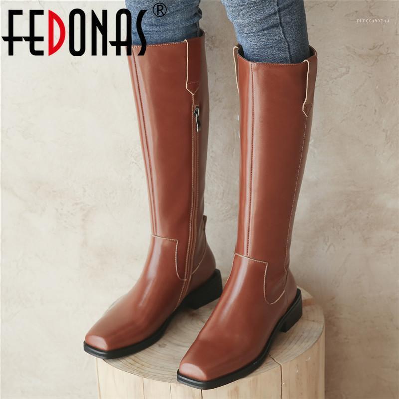 FEDONAS Fashion Women High Boots 2020 Fall Winter Genuine Leather Shoes For Women Office Thick Heels Knee High Boots Wide Leg1, Brownr
FEDONAS Fashion Women High Boots 2020 Fall Winter Genuine Leather Shoes For Women Office Thick Heels Knee High Boots Wide Leg1, Brownr