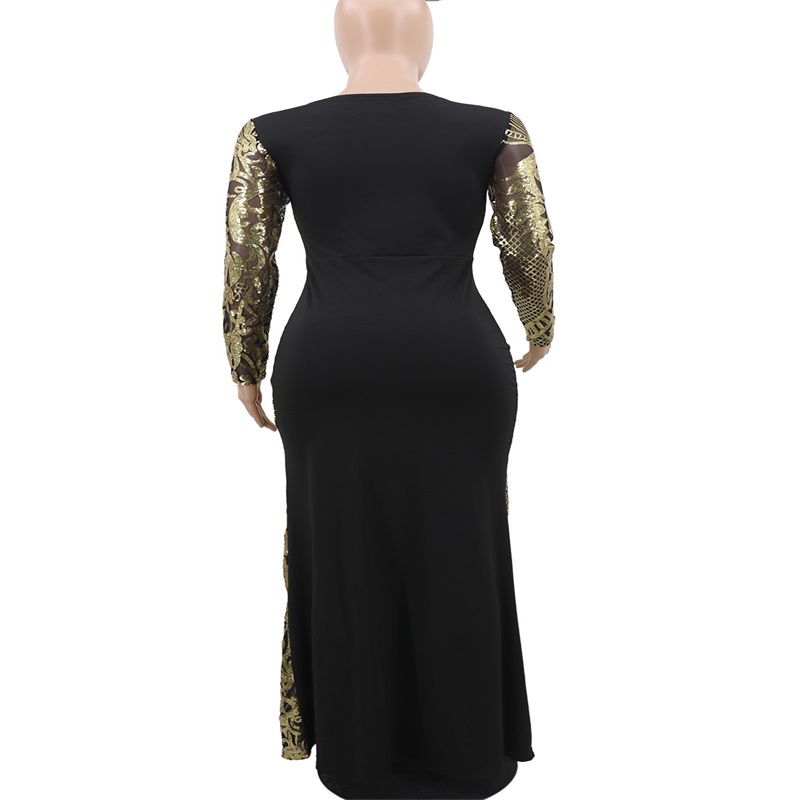 Real Image Gold Evening Dresses Glitter Sequins Mermaid Party Dress Bling Newest Slim Long Sleeves Girl Prom Gowns In Stock
