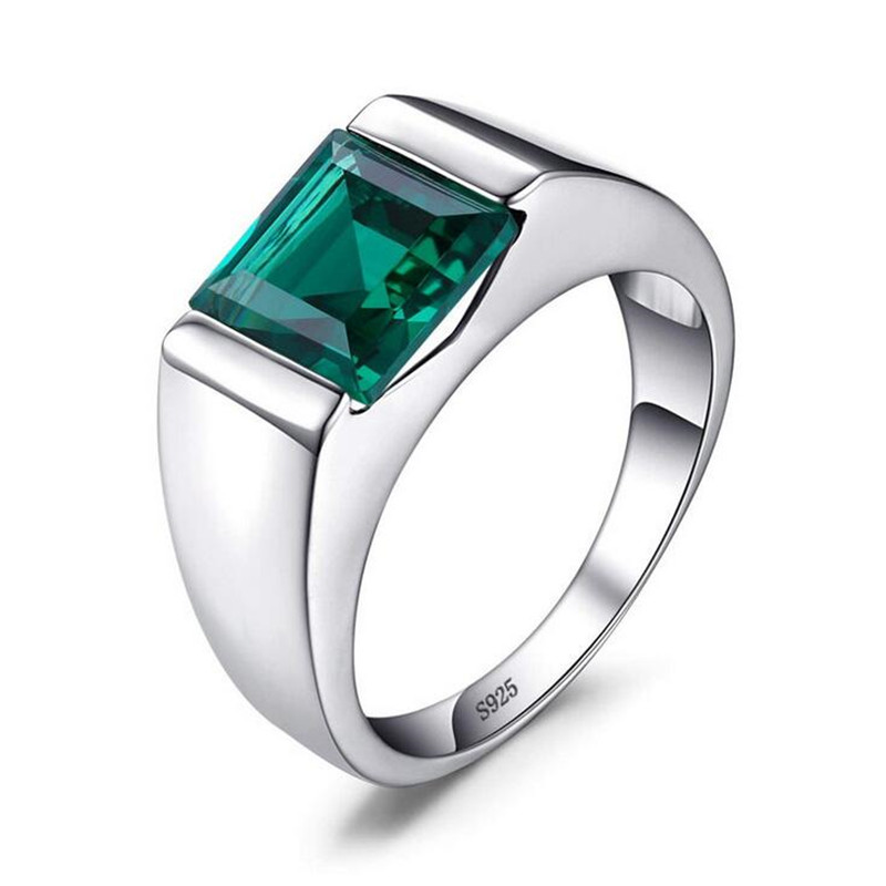 Choucong Brand New Solitaire Simple Fine Jewelry Sterg Sier Princess Cut Party Sapphire CZ Dia Women Men Wedding Band Ring Gift 65eb