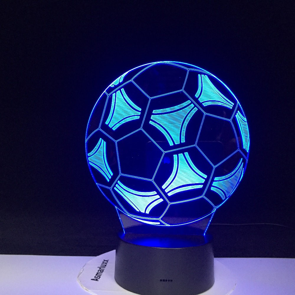Football Soccer Shape 3D LED Night Light for Office Home Room Decoration Child Boys Baby Nightlight Table Lamp Gift