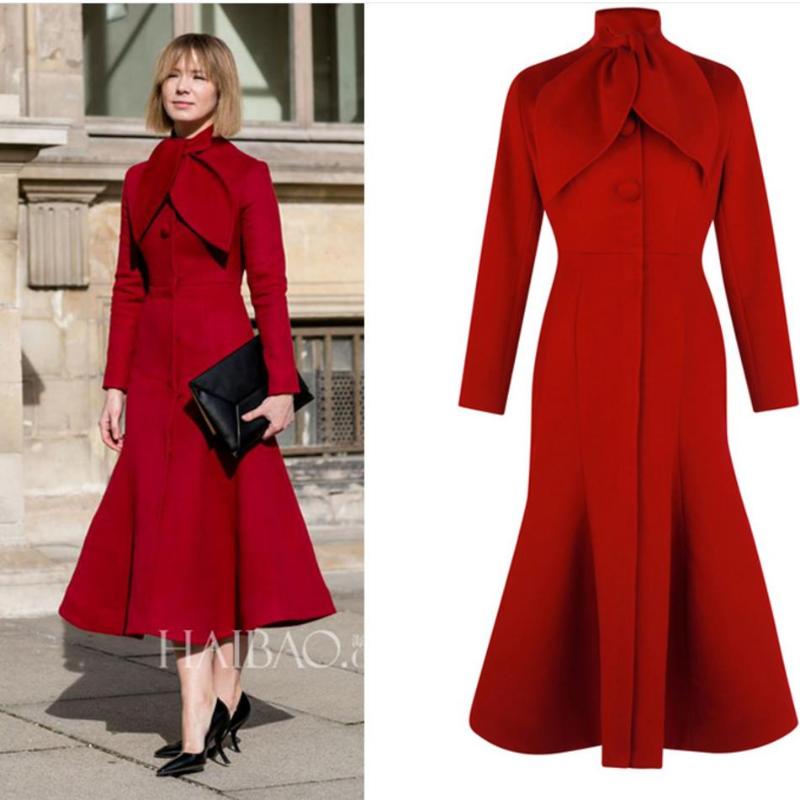 Wool Blends Coat Women autumn winter Mid-Length Mermaid Fashion Button slim red woolen Coats
Wool Blends Coat Women autumn winter Mid-Length Mermaid Fashion Button slim red woolen Coats
