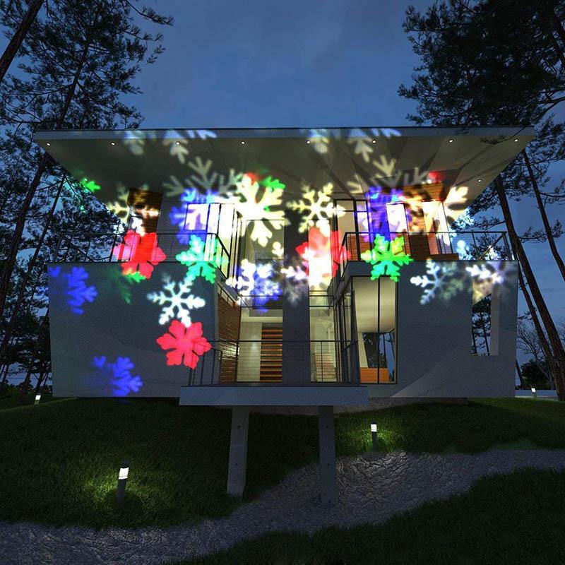 Garden Landscape Lamp Moving Snowflake Light Projector Solar Powered LED Laser Projector Light Waterproof Christmas Stage Lights Outdoor