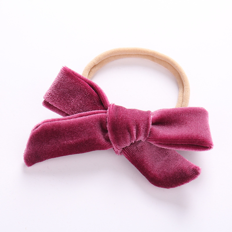 36pc/lot Wholesale Girls Velvet Hair Bow With Nylon Headband kids girls gift Christmas hair accessories LJ201226