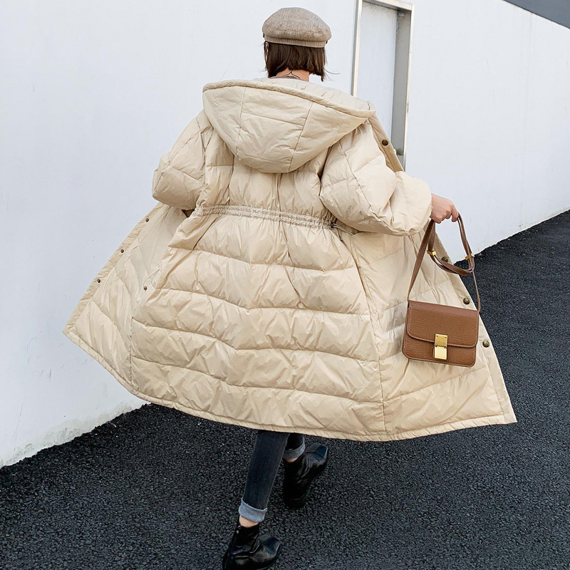 Women's Winter Jacket White Duck Down Coat Long Down Parka Female Thick Warm Hooded Windproof Puffer Jacket Snow Outerwear 201019