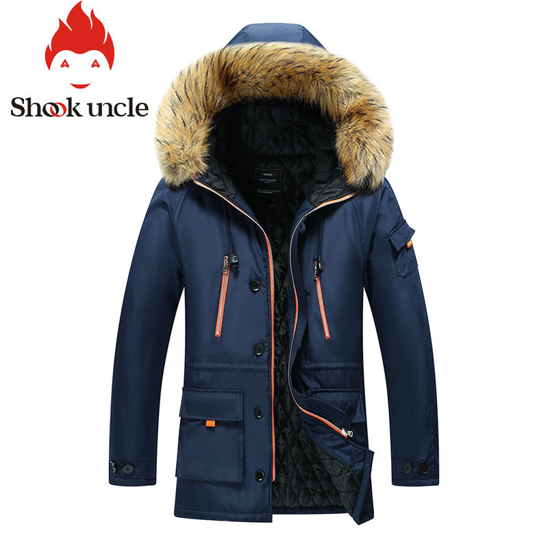 Winter long Parka men Big fur collar jacket for men Hooded windbreaker Warm Plus Thick coat male waterproof clothes Daddy Coats 201128