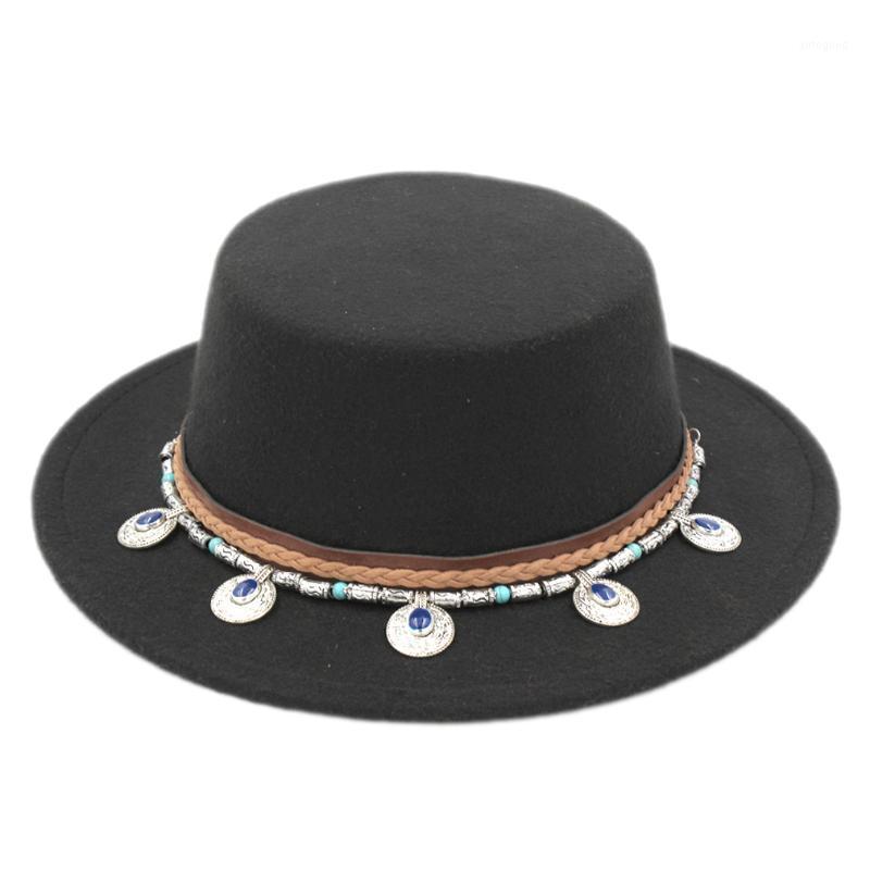 Mistdawn Fashion Women's Boater Sailor Hat Pork Pie Bowler Fedora Cap Wool Blend Stiff Flat Brim Ethnic Style Band1, Black
Mistdawn Fashion Women's Boater Sailor Hat Pork Pie Bowler Fedora Cap Wool Blend Stiff Flat Brim Ethnic Style Band1, Black