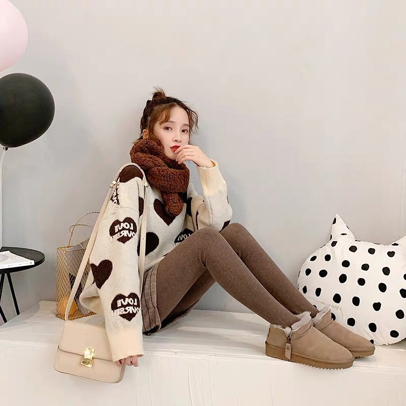 H.SA Women Oversized Sweater and Pullovers Oneck Sweet Heart Letters Printed Pull Jumpers Long SLeeve Pink Streetwear Knit Tops T200101