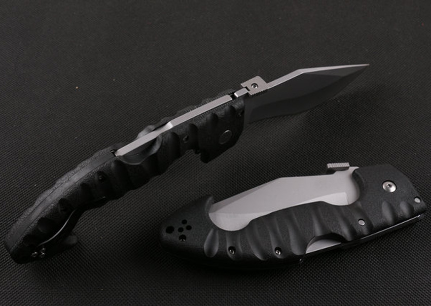 High Quality Survival Tactical Folding knife 440C 58HRC Titanium finish Blade knifes knives with Retail box