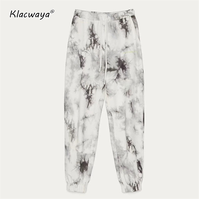 Klacwaya Women vintage ink dyed painting jogging pants chic female elastic waist casual pantalones mujer bow trousers 201228, As picture
Klacwaya Women vintage ink dyed painting jogging pants chic female elastic waist casual pantalones mujer bow trousers 201228, As picture