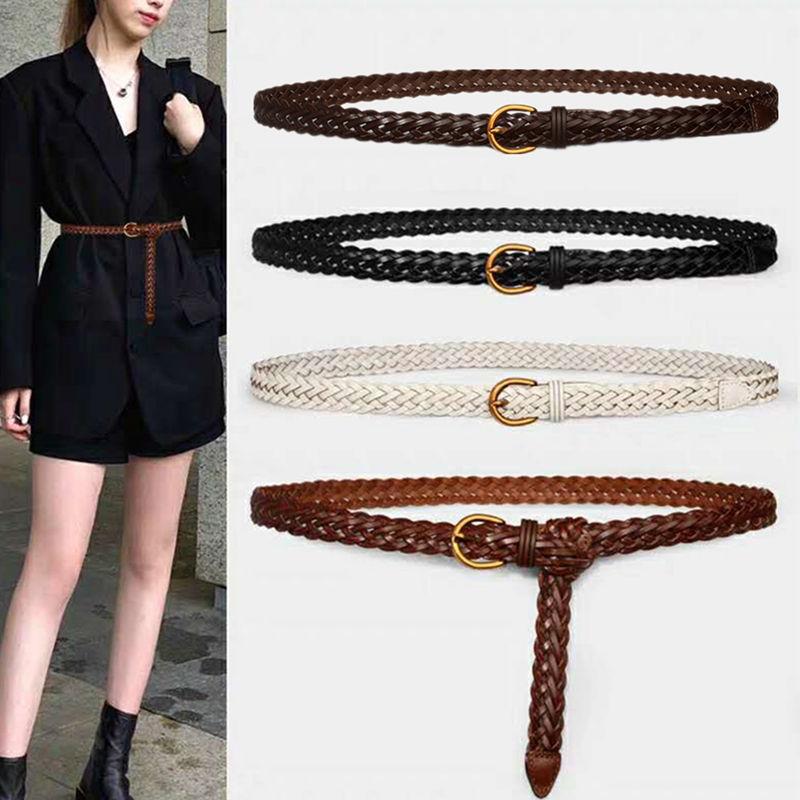 Punch-free women's thin belt leather woven decoration fashionable dress suit waist belt, Black
Punch-free women's thin belt leather woven decoration fashionable dress suit waist belt, Black