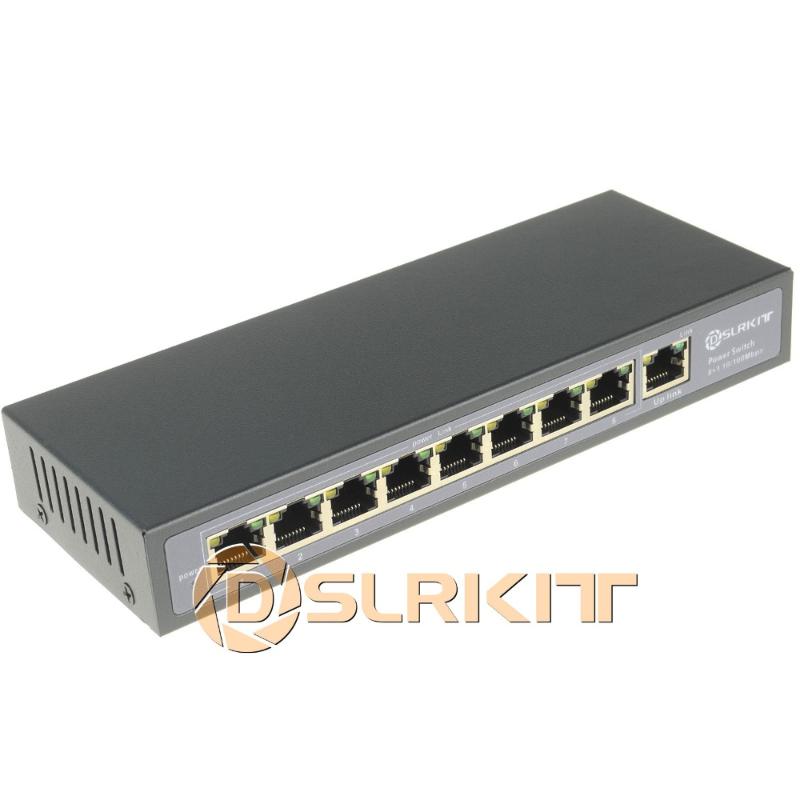 DSLRKIT 9 Ports 8 PoE Injector Power Over Ethernet Switch 4,5+/7,8- IP Cameras without Power Adapter
DSLRKIT 9 Ports 8 PoE Injector Power Over Ethernet Switch 4,5+/7,8- IP Cameras without Power Adapter