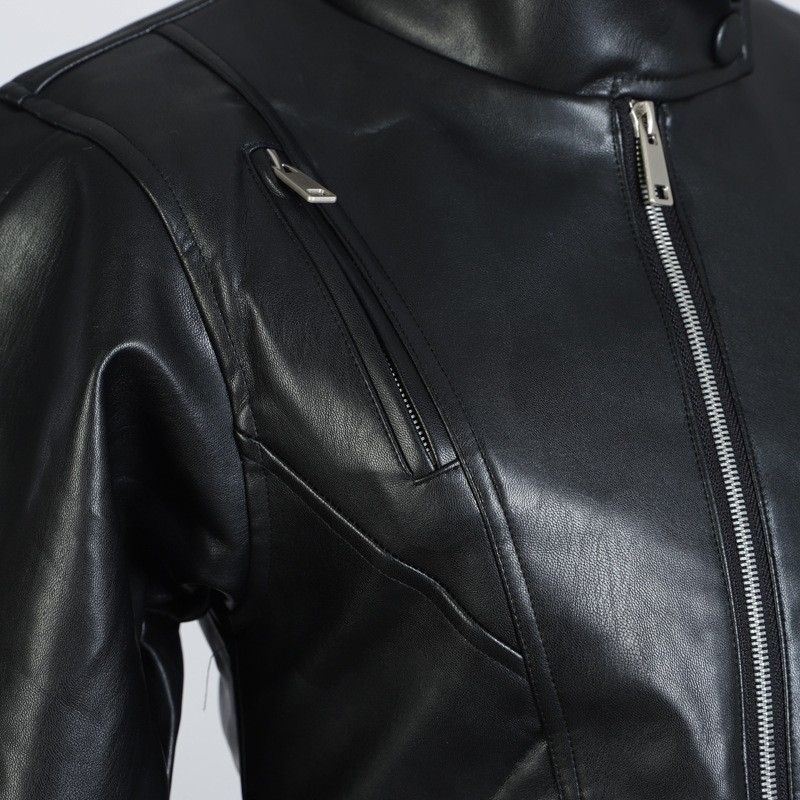 DEAT Korean Autumn And Winter Pattern turtleneck batwing sleeves zippers jacket PU removeable warm coat WC16301L 201029