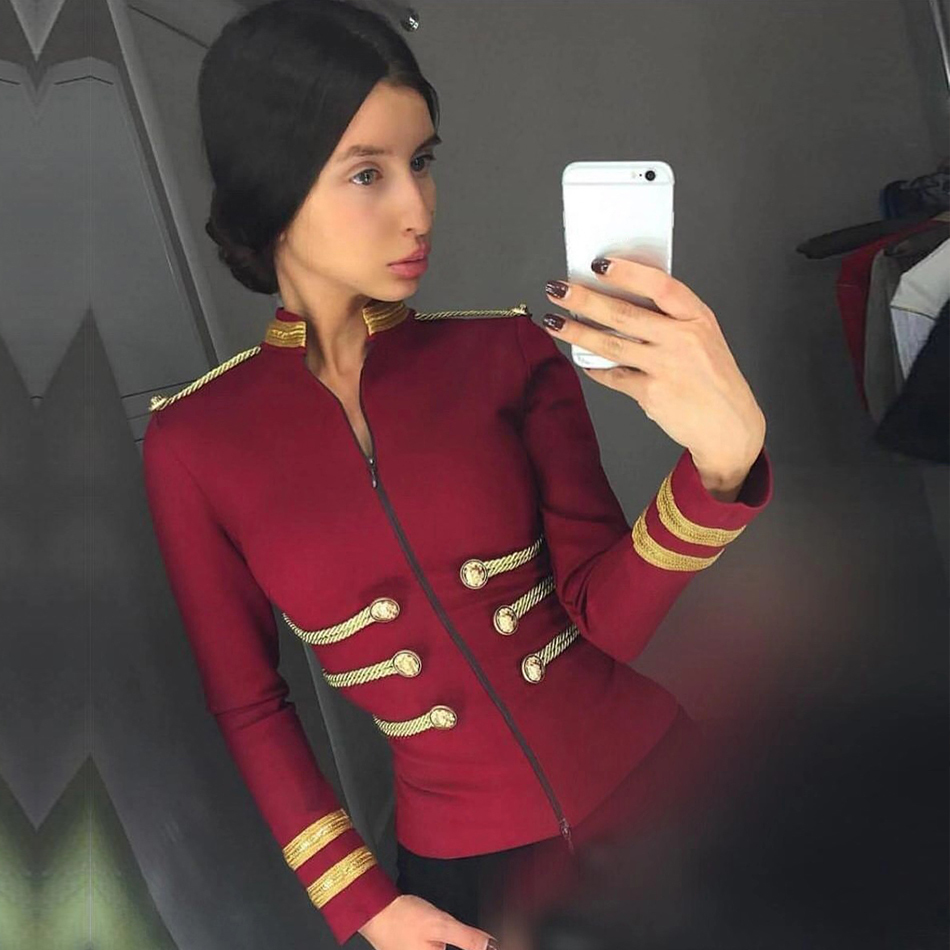 New Fshion Slim Jacket Bandage Coats Women Long Sleeve Black Front Zipper Celebrity Party Bodycon Coats Women Vestidos Y201006