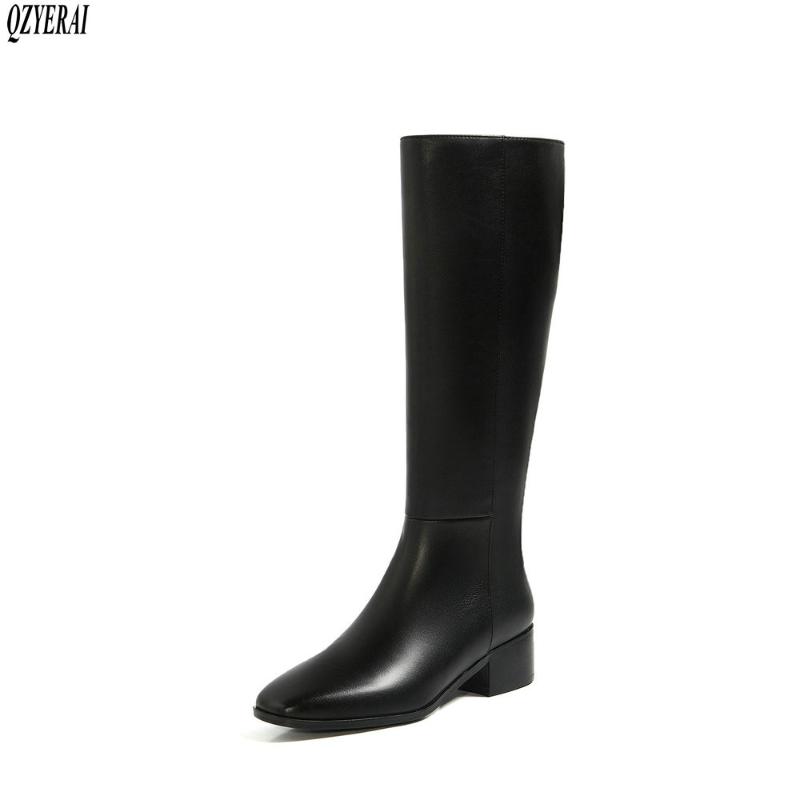 QZYERAI 2020 knee boots Female boots Genuine leather black Women's Autumn and winter Women's shoes Size 34-40
QZYERAI 2020 knee boots Female boots Genuine leather black Women's Autumn and winter Women's shoes Size 34-40