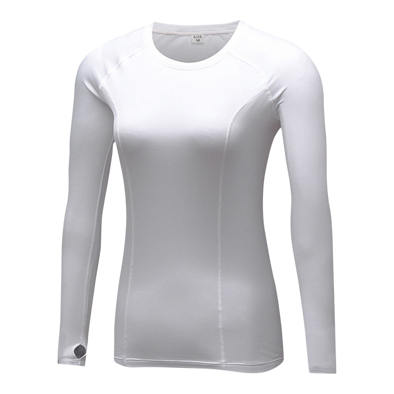 women's long sleeve sports Yoga T-shirt quick drying crew neck Yoga vest running top sweat tight fit clothes for women