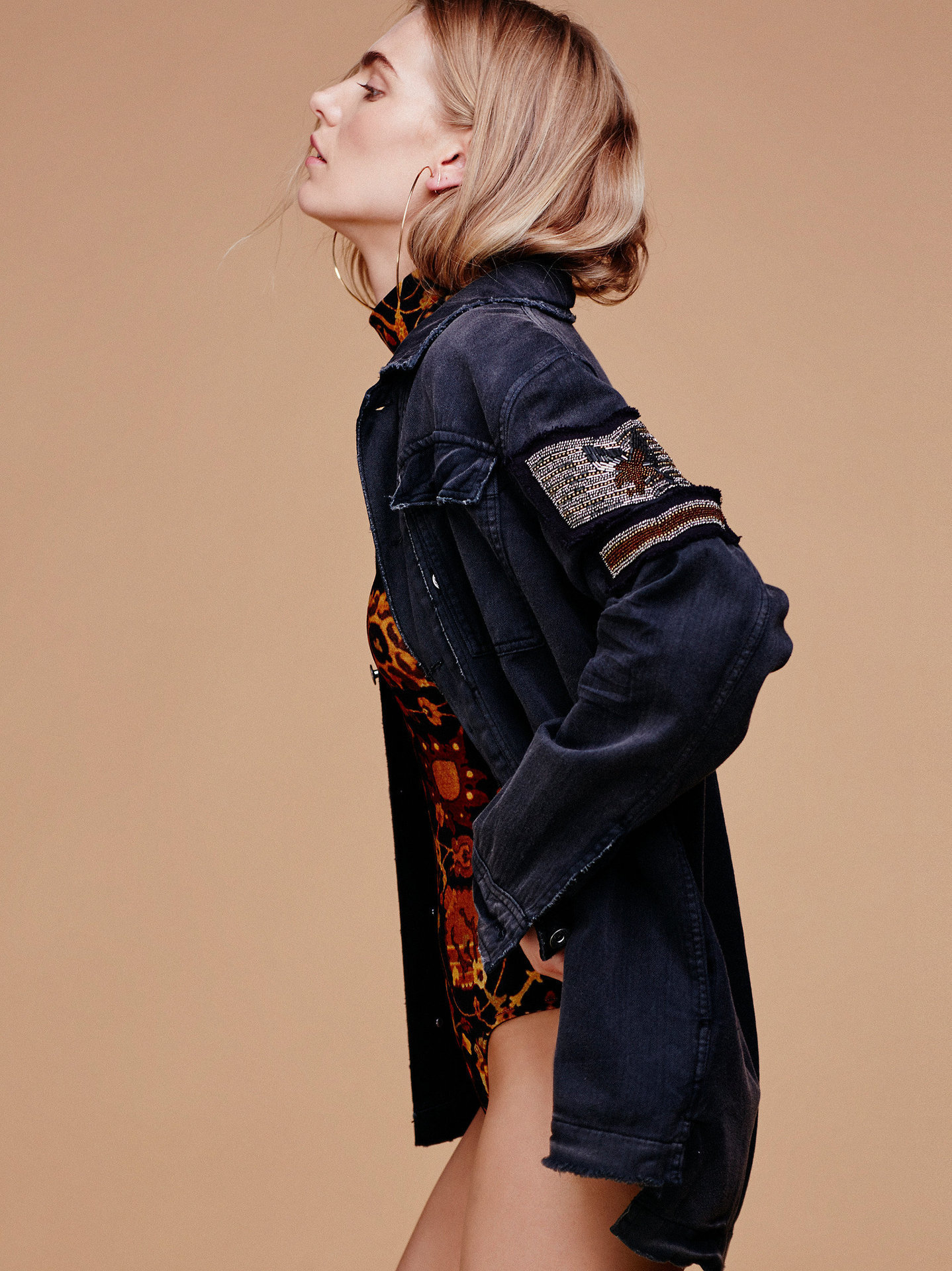 Free shipping women's fashion jackets people uniform casual cool jackets vintage frayed cotton long coat winter jackets outwear 201126