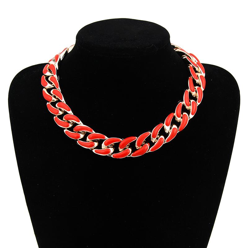 Chokers FishSheep Statement Bohemian Long Chain Necklace For Women Acrylic Choker Collier Femme Pendant Bijoux Fashion Jewelry