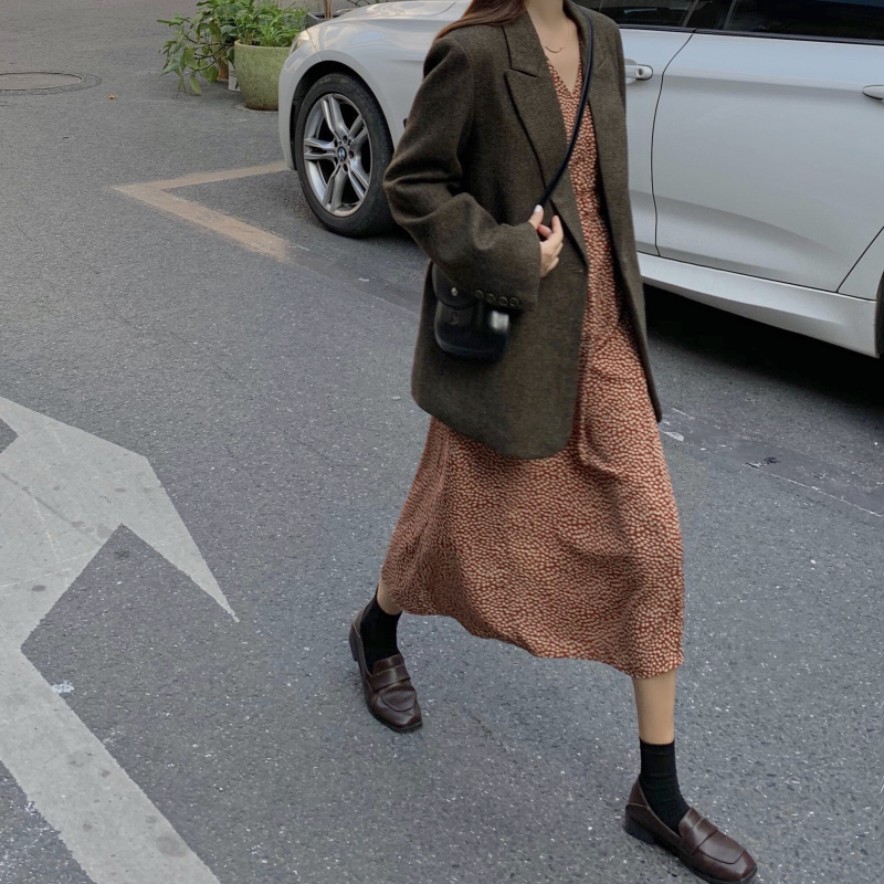 Fashion Autumn Women Stripe Woolen Blazers and Jackets Work Office Lady Suit Slim Double Breasted Business Female Blazer Coat 201106