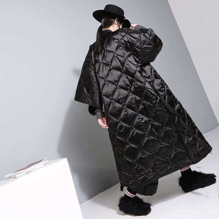 GRTSRING Women Winter Coat Oversize Modified Robe Long Wide Cotton Coat Parka Women Overcoat Long Warm Winter Jackets 201019
